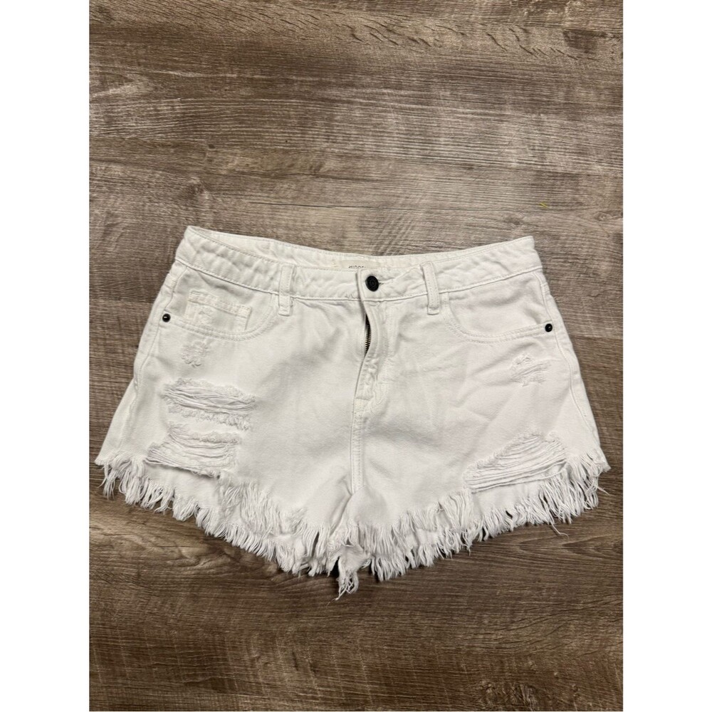 HIDDEN White Finn Fray Jean Shorts Size Medium